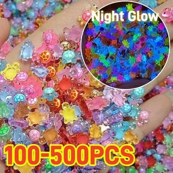 100-500pcs Mini Resin Turtles Night Glow Turtle Figurines Multi-Function Glow in The Night Turtle Miniatures for Micro Landscap 1