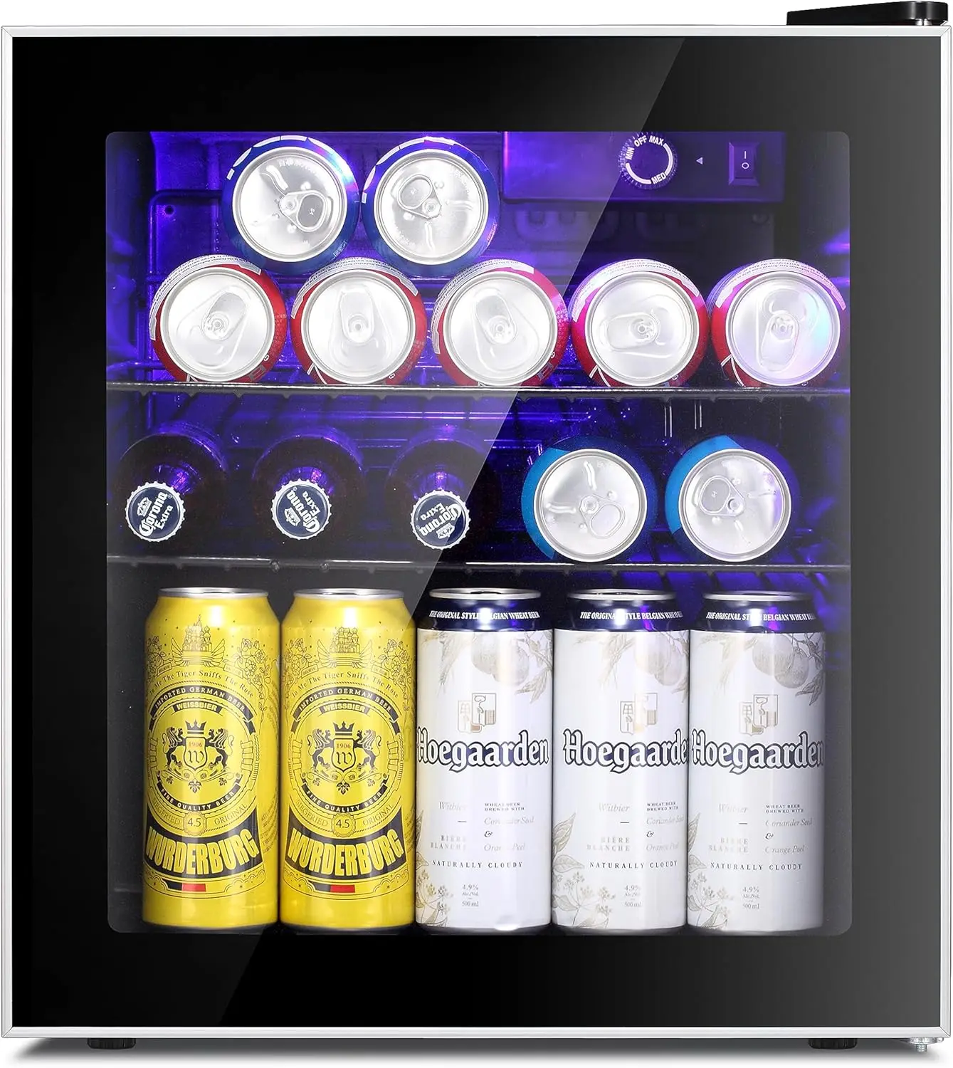 Star Mini Fridge Cooler 70 Can Beverage Refrigerator Glass Door for Beer Soda Wine Small Drink Dispenser Clear Front D 2