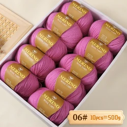 Luxurious Medium - Fine Alpaca Wool Yarn - 500g Pack for Knitting Sweaters, Scarves, and Hats, 10 Skeins (06 Lotus Powder)