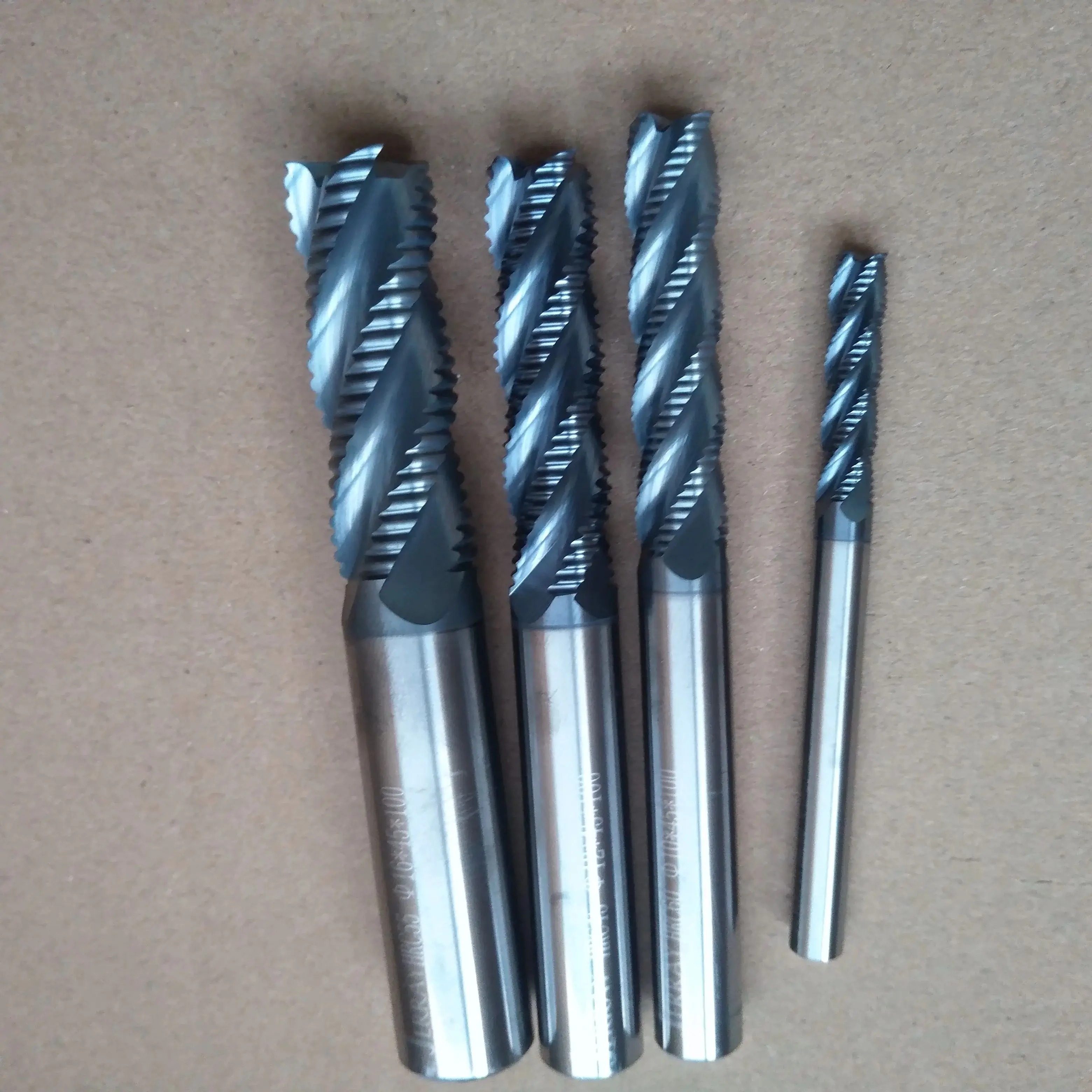 4mm/6mm/8mm/10mm/12mm 4Flute  HRC45/55/60 lengthen Roughing end mill  Spiral Bit Milling Tools CNC Corn Endmills Router bits