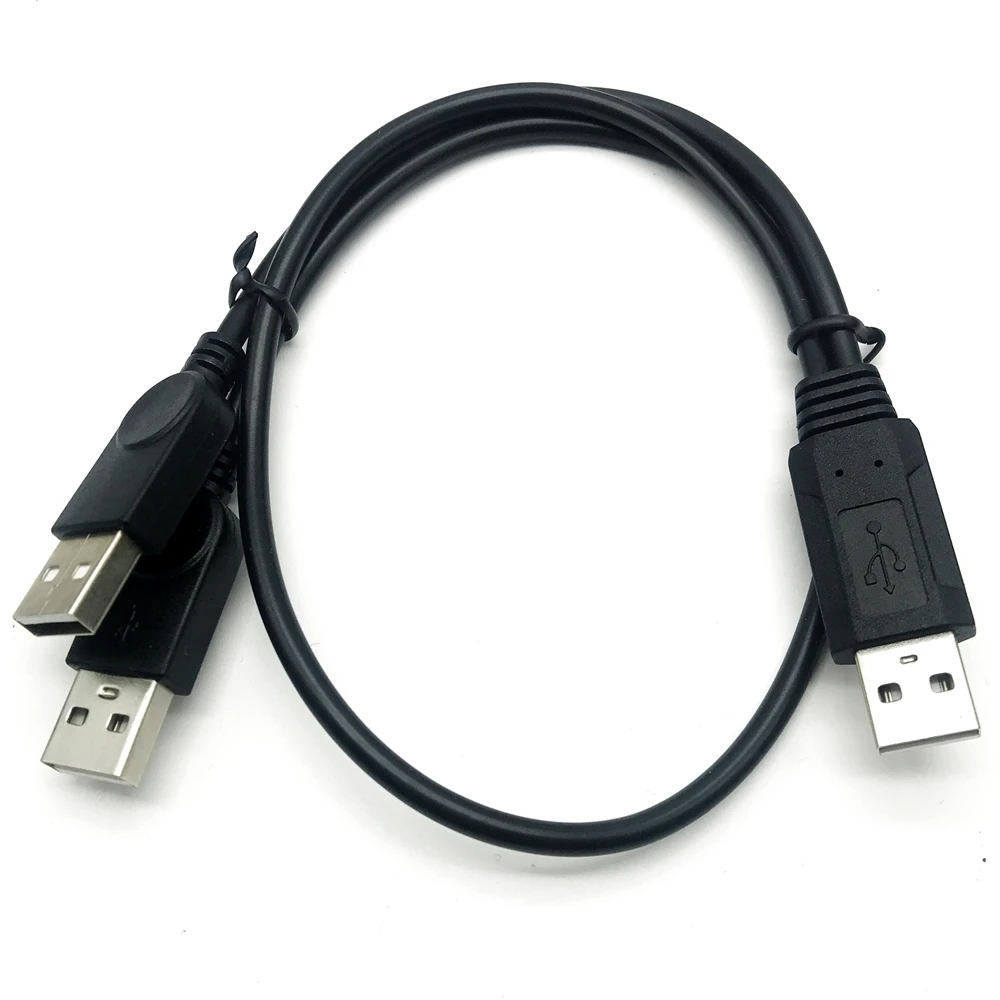 Enhanced USB Data Cable: Double A Male to Micro and Type-C Male Connectors