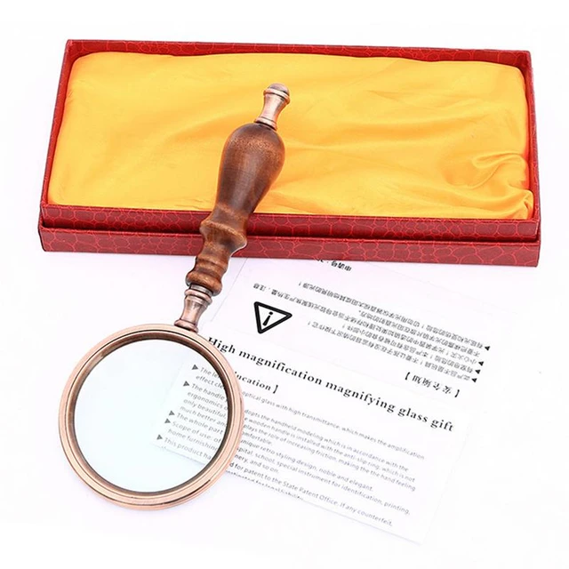 Handheld Magnifying Glass With Handle - Antique Copper Magnifier, 10x  Magnification