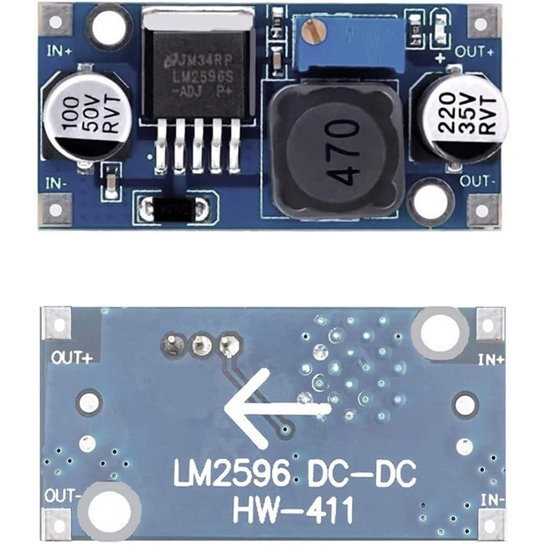 LM2596 DC-DC 벅 컨버터, 조절식 스텝 다운 전압 조정기, 3-40V 1.5-35V 전원 전압 감속기 변압기 모듈, 6 개
