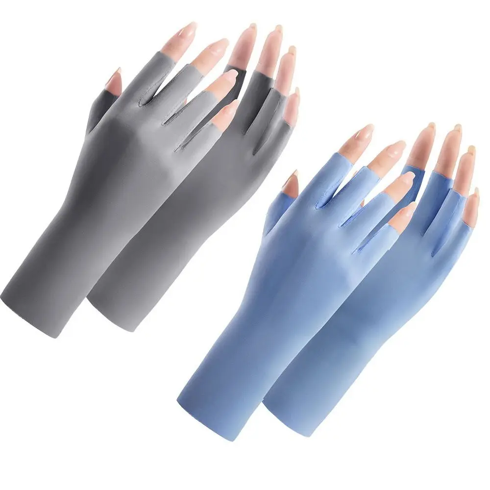 

Protect Finger Skin Nail Painting Gloves Anti -Uv Rays Sunscreen Gloves Nail Art Mittens for Women Drive Nail Enhancement