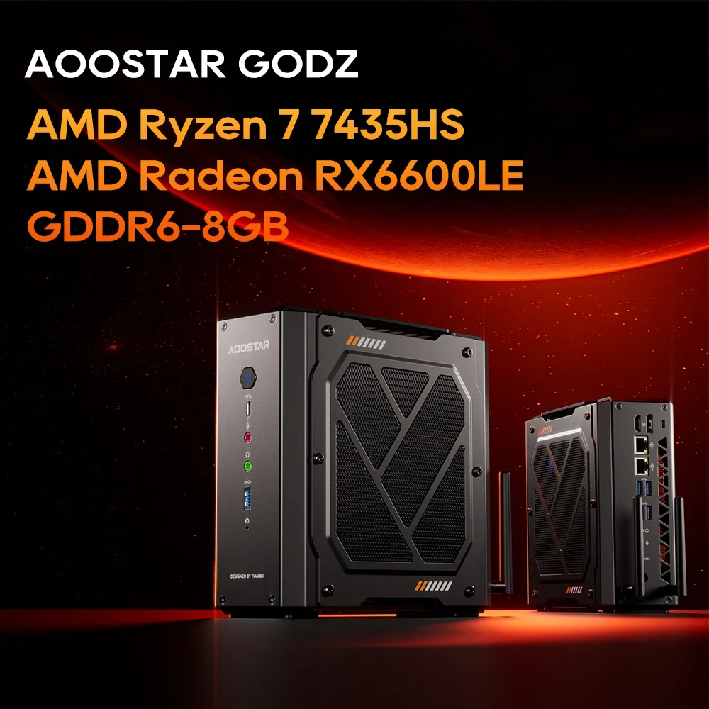 AOOSTAR GODX Mini PC AMD Ryzen 7 7435HS CPU+AMD Radeon RX 6600LE Graphics High Performance Gaming Desktop Computer