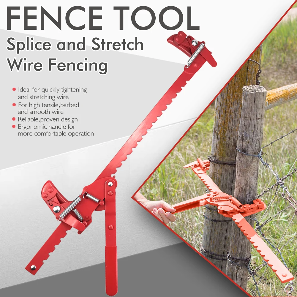 Fence Wire Tighten Tool Patio Lawn Agricultural Fencing Stretcher Splicer Fixer Garden Barb Wire Puller for Patio Yard Flowerbed 2