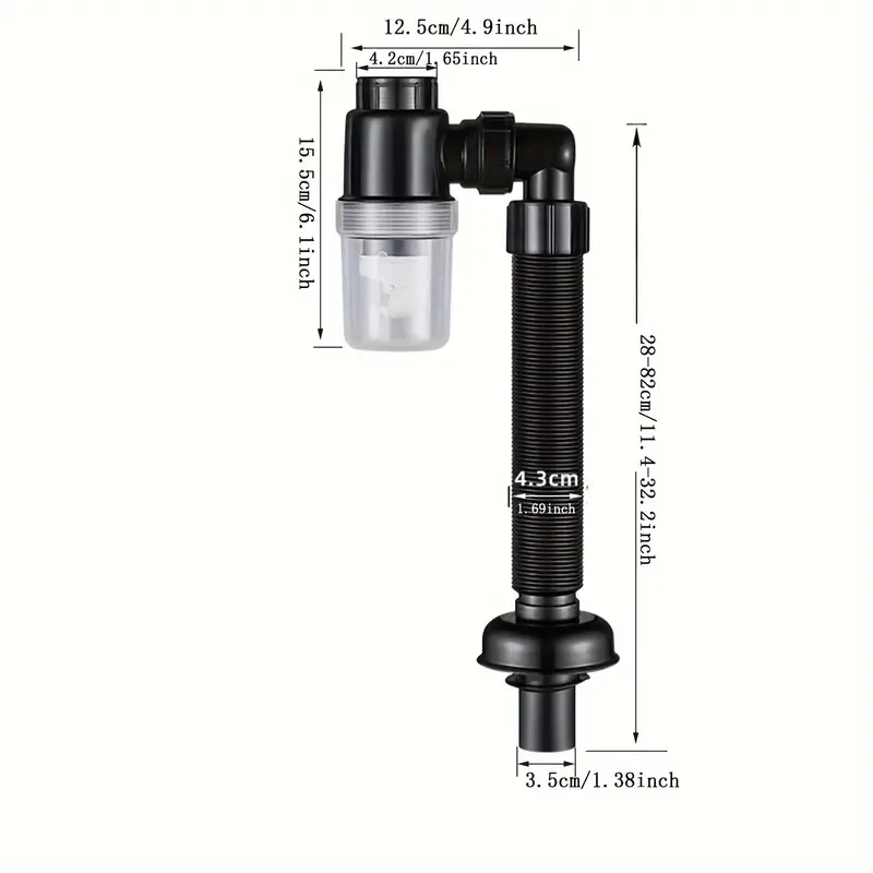 Washbasin Drain Hose Insect Proof Odor Proof Blockage And Leak Water Dispenser Drainage Pipe 1PC