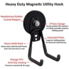 2Pcs Garage Magnetic Hooks Heavy Duty Magnetic Hangers with Anti-Slide Coating Strong Magnets Metal Hooks Utility Magnetic 4