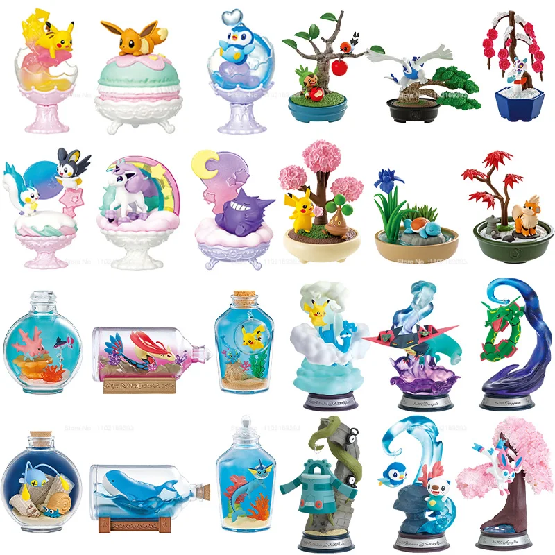 

Original 6pcs/set Pokemon Figure Pikachu Swing Vignette Potted plant Aqua Bottle Encounter of Shining Waterside Cartoon Toy Gift