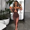Sleeveless Sexy Female Midi Backless Dresses Slim Night Club Party Women's Dress Bodycon Vestidos Elegantes Para Mujer 3