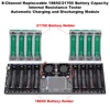 8-Channel 21700 18650 Lithium Battery Auto Charge/Discharge Tester Capacity Internal Resistance Tester 2.4-in Color Screen DC 5V 1