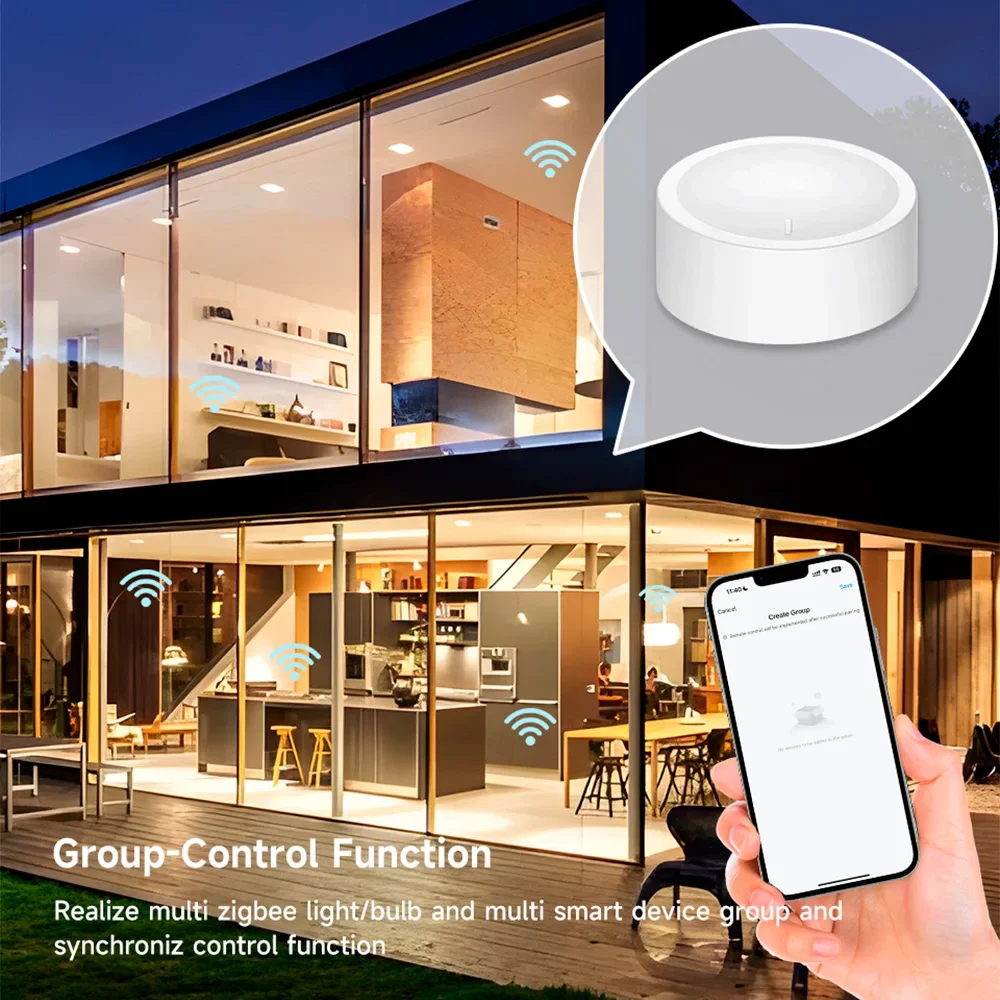 Умный беспроводной переключатель Tuya ZigBee, вращающийся Диммер с ...