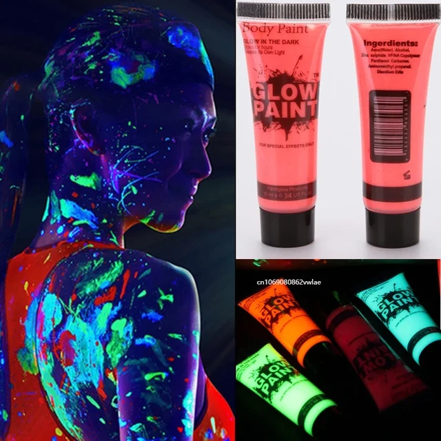 5-6Pcs Body Art Paint Halloween Cosplay Pigment Night Run UV Glow Painting  Fluorescent Kids Face Paint Festival Party Rave Props - AliExpress