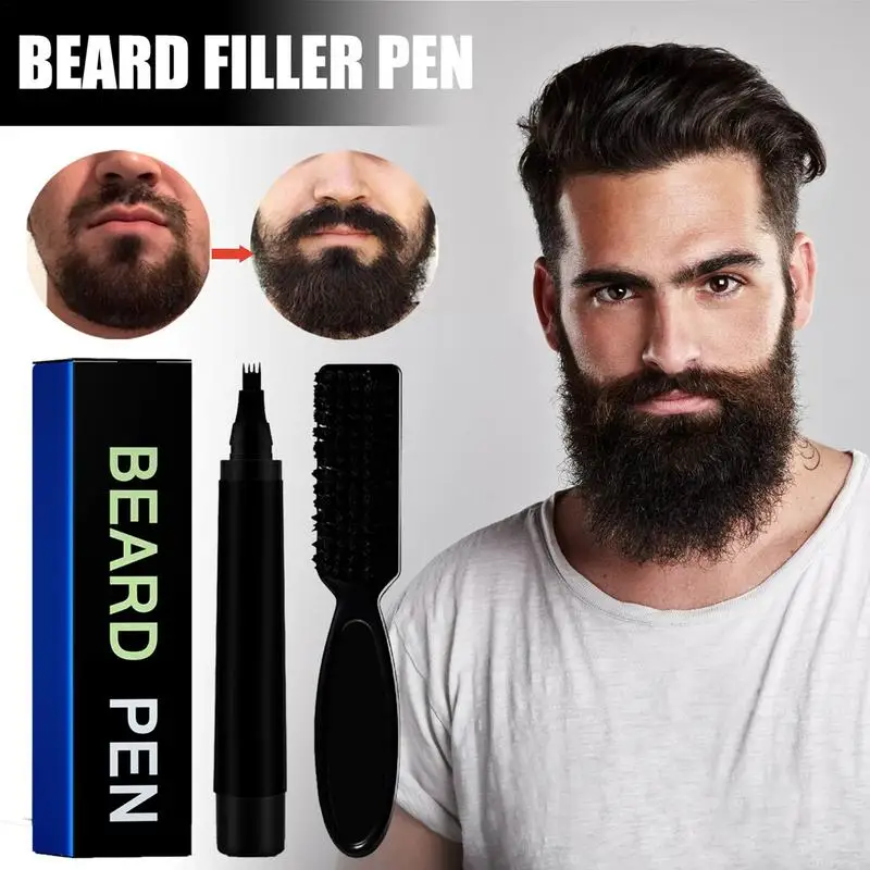 

Waterproof Beard Pen Beard Filler Pencil and Brush Beard Enhancer Salon Eyebrow Male Facial Tool Mustache Styling Repair Pen