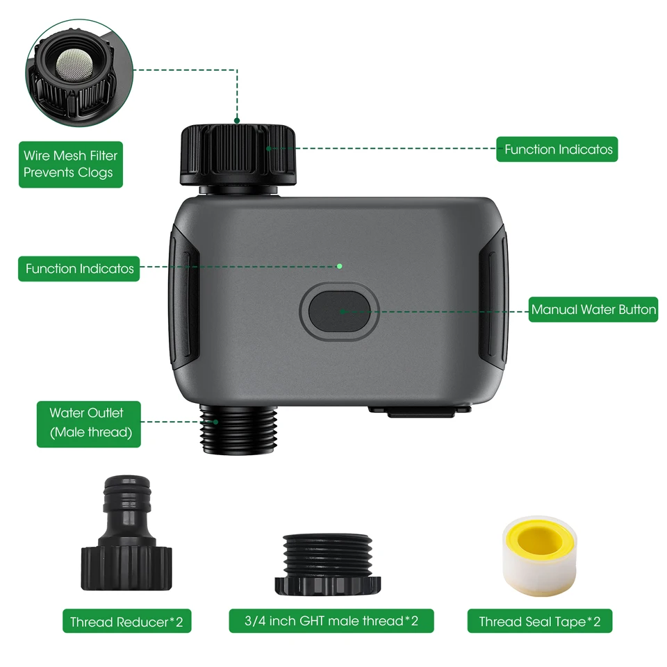 WiFi Smart Garden Watering Sprinkler Timer System