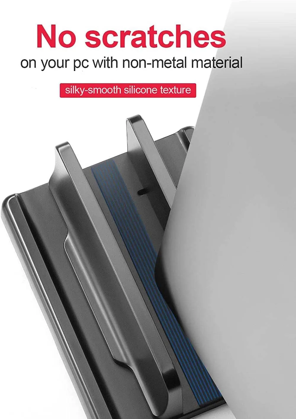 Suporte Vertical Ajustável para Laptop Slot Duplo Plástico Abs Economia de Espaço Macbook Superfície do Chromebook hp Dell Livro Ipad 4in Design - Imagem 2