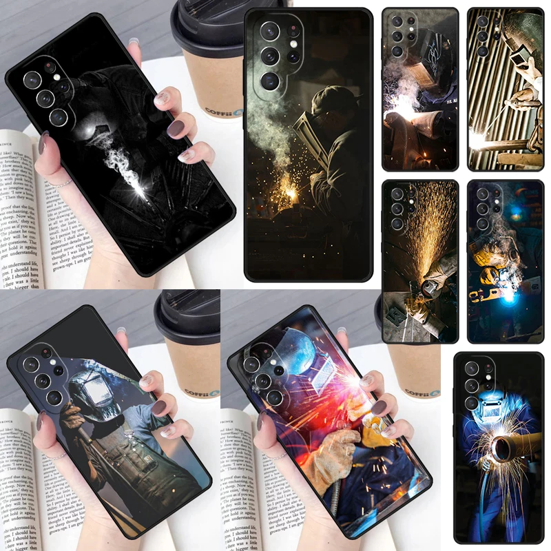 Saldatore Saldatura Hot Metal Worker Cover Per Samsung Galaxy S23 Ultra S22 S20 S21 Fe S8 S9 S10 Plus Note 10 20 Ultra Phone Case