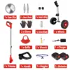 24V Electric Lawn Mower Weed Wacker 21000RPM Cordless Grass String Trimmer Adjustable Foldable Cutter For Makita with Iron Wheel 6