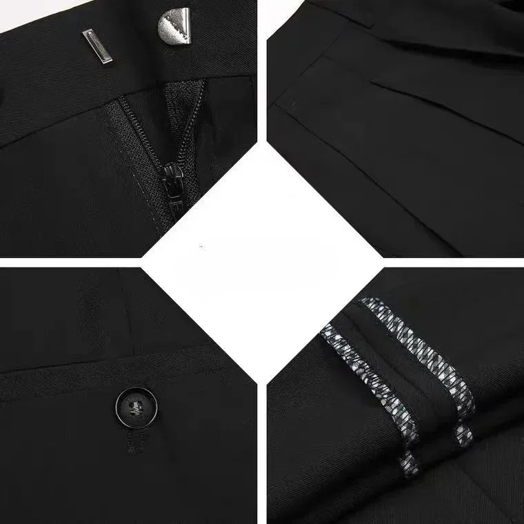 Men Pants Stretch Pants Business Pants Suit Pants High Elastic Trousers for Men Business Formal Dress Pants Casual Slim Office Social Suit Pants Streetwear Costume Homme D92