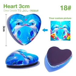 Personalized DIY Custom Glass Photo Fridge Magnet - Family, Lovers & Baby Gifts (3.0cm Heart)