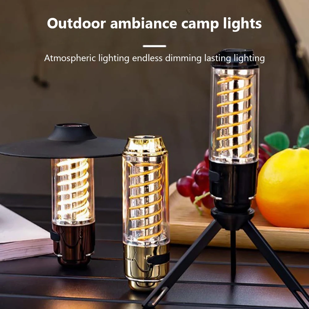 

LED Camping Lantern Light USB Rechargeable Emergency Outdoor Flashlights 3 Lighting Modes Stepless Dimmable IPX5 Waterproof