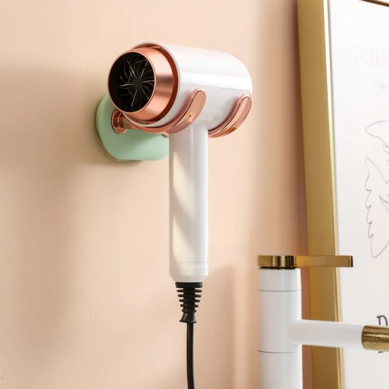 Light Luxury Adjustable Hair Dryer Holder Household Hair Dryer Hanger Hook Bathroom Wall Hanging Free Punching Storage Rack