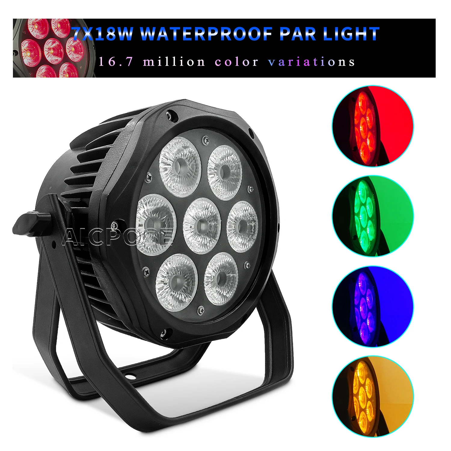 

7x12W RGBW/7x18W RGBWA+UV 6 in 1 LED Waterproof Par Light DMX512 Control Professional DJ Disco Equipment Stage Lighting