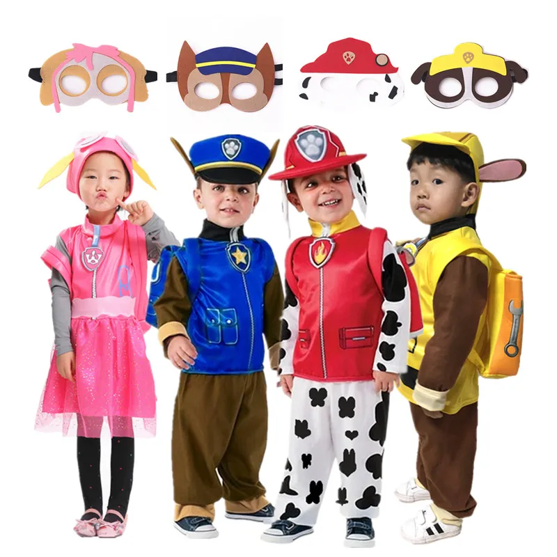 superhero cosplay costume kids cosplay costume Purim New Year Patrulla de garras cosplay costume kids boys Rocky Marshall Chase Skye Zuma Rubble party dresses clothing