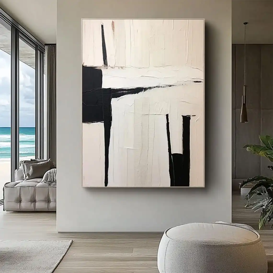 Wabi-Sabi Wall Art Black Beige Abstract Painting Medieval Black Beige Handmade Canvas Oil Painting Black Minimalist Wall Decor Wabi-Sabi Wall Art Black Beige Abstract Painting Medieval Black Beige Handmade Canvas Oil Painting Black Minimalist Wall Decor