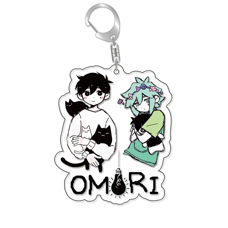 Cartoon Game Omori Keychain Pixel Figure Fun Creative Basil Kel