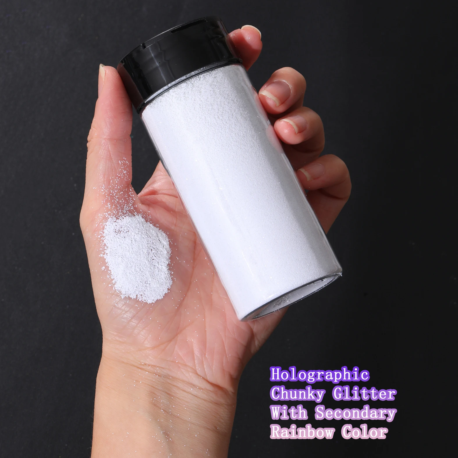 Nail Glitter Nail Decoration Nail Decorations 1Bottle 80G/2.85OZ Holographic Iridescent Nail Glitter 1/128"(0.2MM) Fine Glitter for Painting DIY Nail Decoration