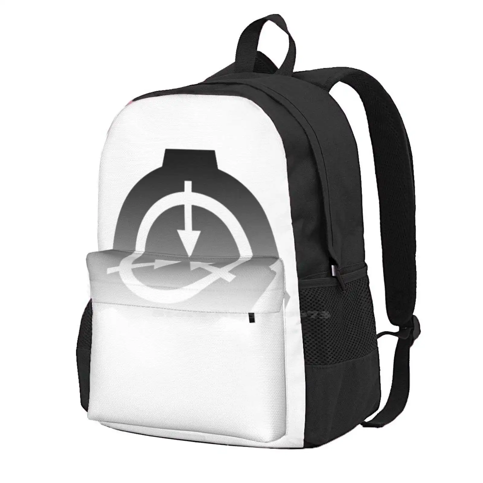 

Scp Symbol ( Black To White Gradient ) School Bag Big Capacity Backpack Laptop 15 Inch Scp Foundation Caution Scp Logo Scp