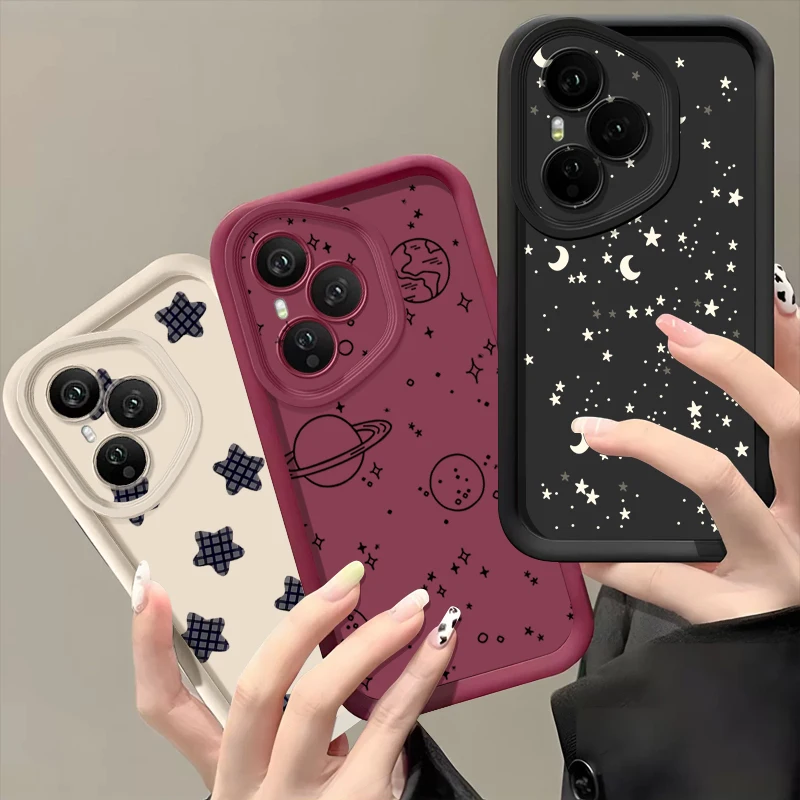 Star Moon Pattern Shockproof Soft TPU Silicone Phone Case – Stylish Protective Back Cover