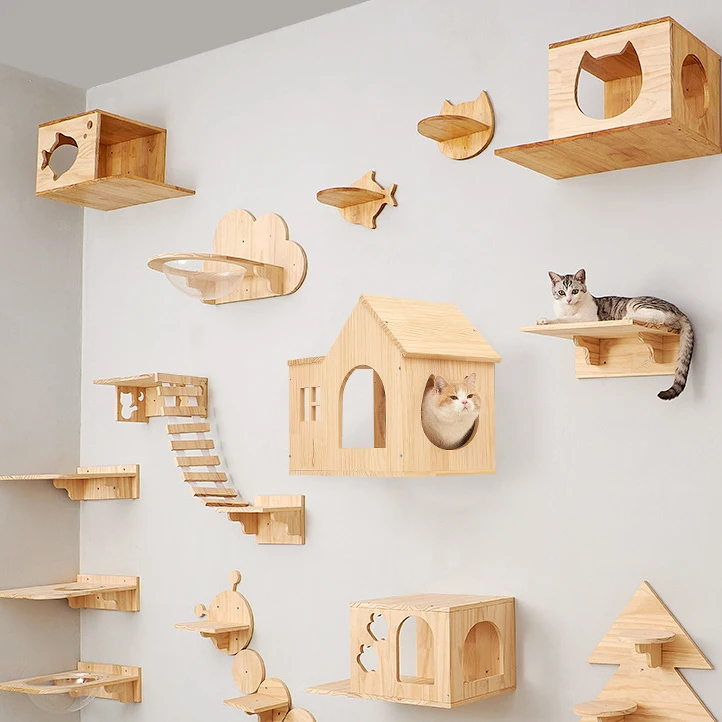 Marco De Escalada De Madera Maciza Para Gatos, Con Hamaca De Casa Para
