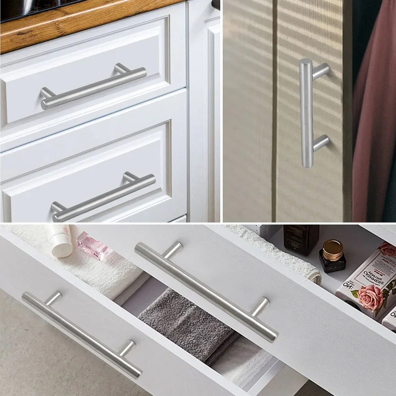 Stainless Steel Cabinet Pulls 6PCS With Screws Kitchen Drawer Handles