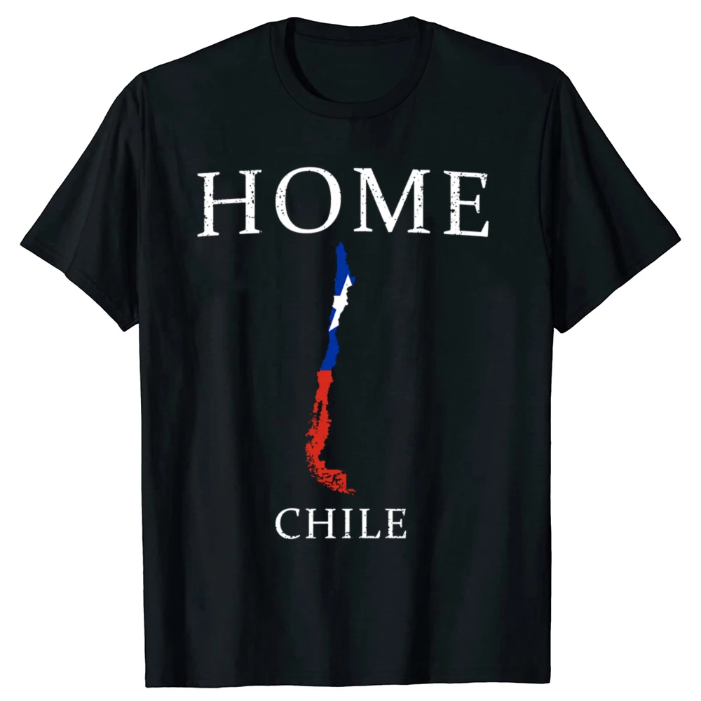 Lustige chilenische HOME CHILE Land Flagge und Karte T Shirts Männer Baumwolle Humor Streetwear T-shirt Kurzarm Unisex Lose Kleidung