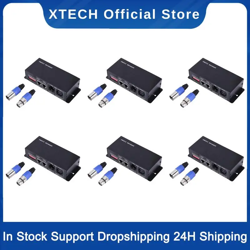 XTECH 6X DMX 512 4CH X 8A Decoder LED Controller 4 Channel Driver RGBW LED Tape DC 12V-24V
