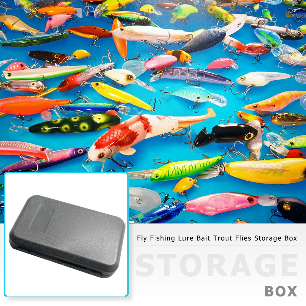 Portable Waterproof Fly Fishing Lure Bait Trout Flies Storage Box Case  Container