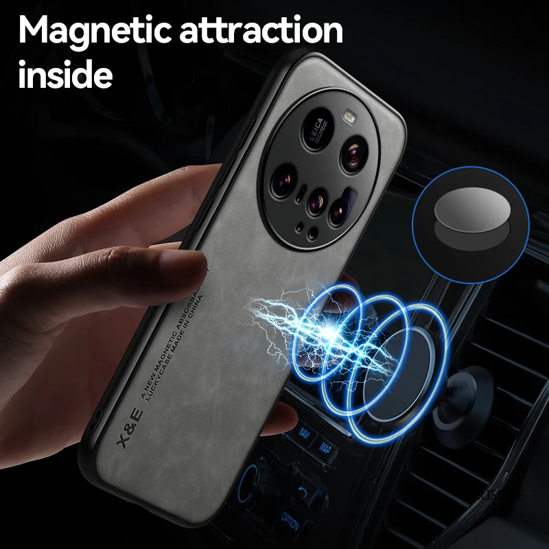 Luxury Leather Ultra Thin Car Magnetic Protection Cover