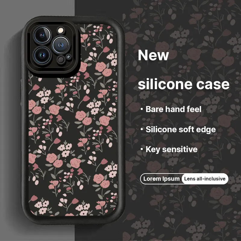 Floral Pattern Phone Case - Elegant Flower Design Protective Cover