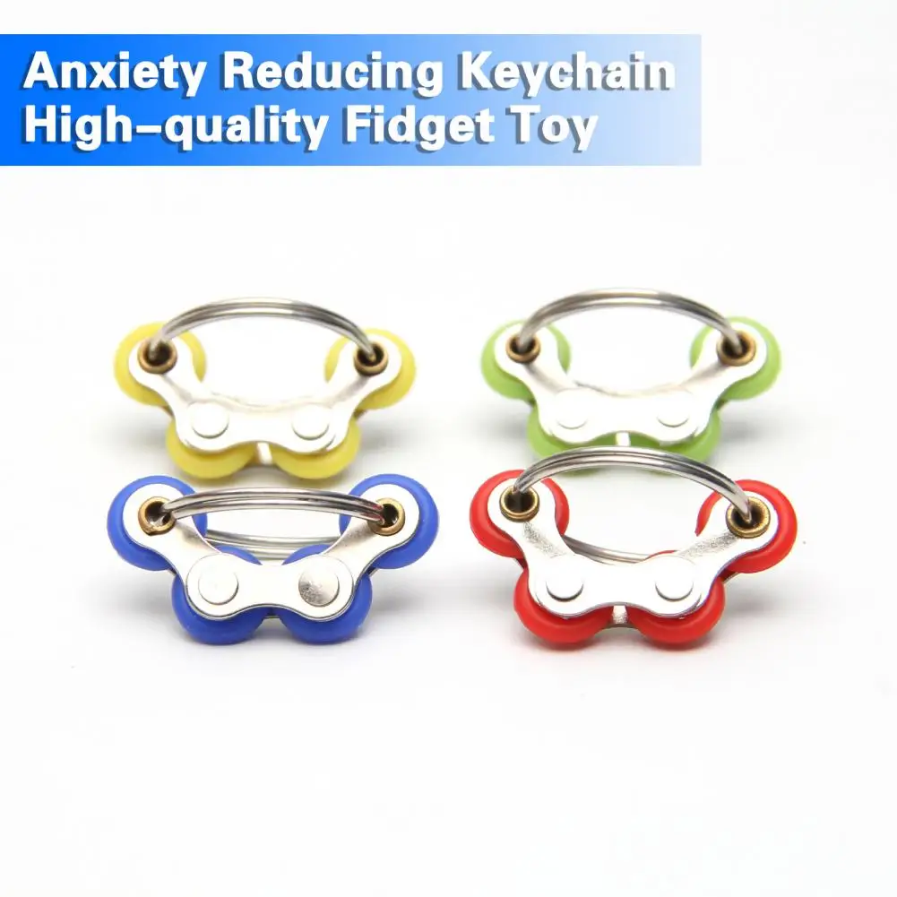 

Fingertip Fidget Toy Pocket-sized Keychain Fidget Toy Plastic Gadget for Teens Adults Anti-anxiety Toy Bike Chain Anti-stress