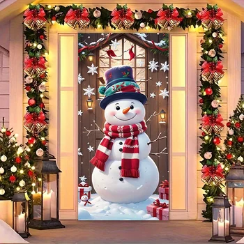 Snowman Christmas Door Cover 1