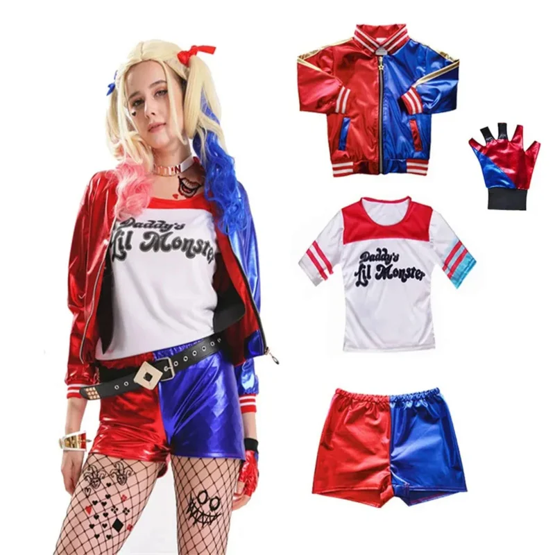 

Girls Harley cosplay clothing clown clothes sets Christmas Halloween carnival costumes party costumes