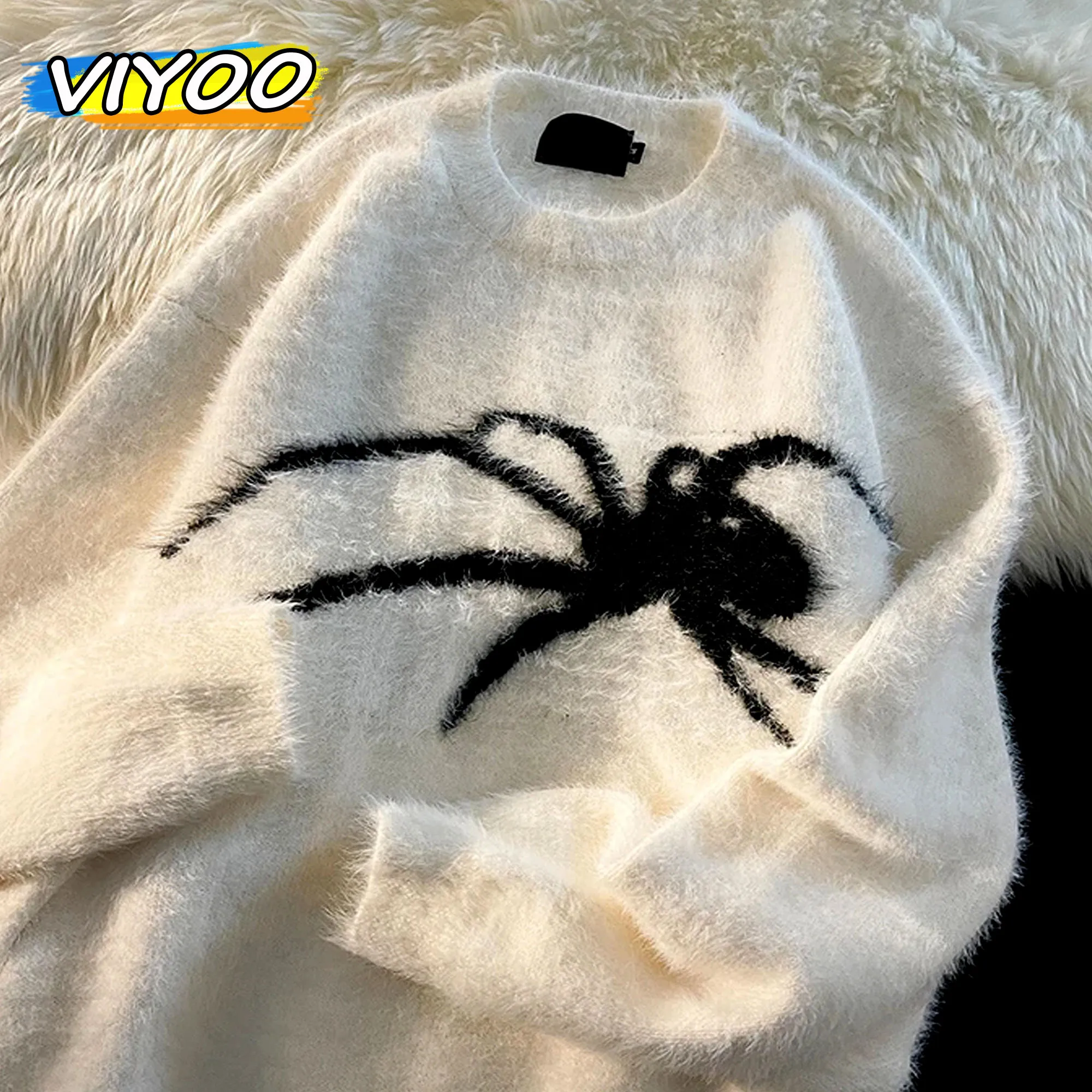 

Spider Sweater for Women Pull Knitwear Vintage Jumper Korean Winter Clothes Knit Sweater Casual Oversized Y2k Pullovers For Men