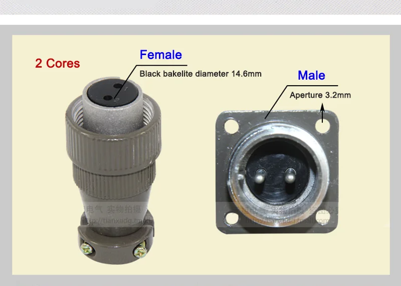 P20 Luftfahrtsteckverbinder 2 3 4 5 6 7 Polig – Industrieller gerader Rundstecker-Adapter – Detail 5