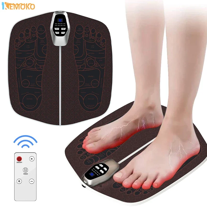 Electric EMS Foot Massager 8 Modes 32 Levels Pad Electrical Muscle Stimulation Foot Massager Mat Health Care Foldable Massage electric foot massager foot muscle stimulation pad ems 8 modes 32 levels relieve foot pressure folding massage mat health care