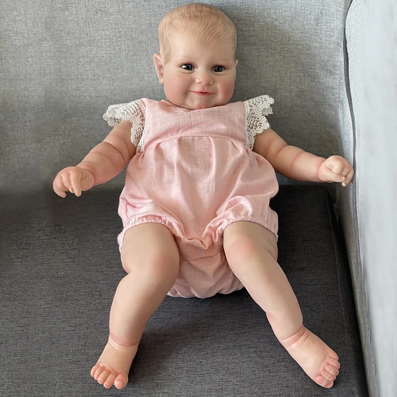 

60CM Huge Baby Size Reborn Toddler Maddie Girl Lifelike 3D Skin Multiple Layers Painting with Visible Veins Cuddly Soft Body