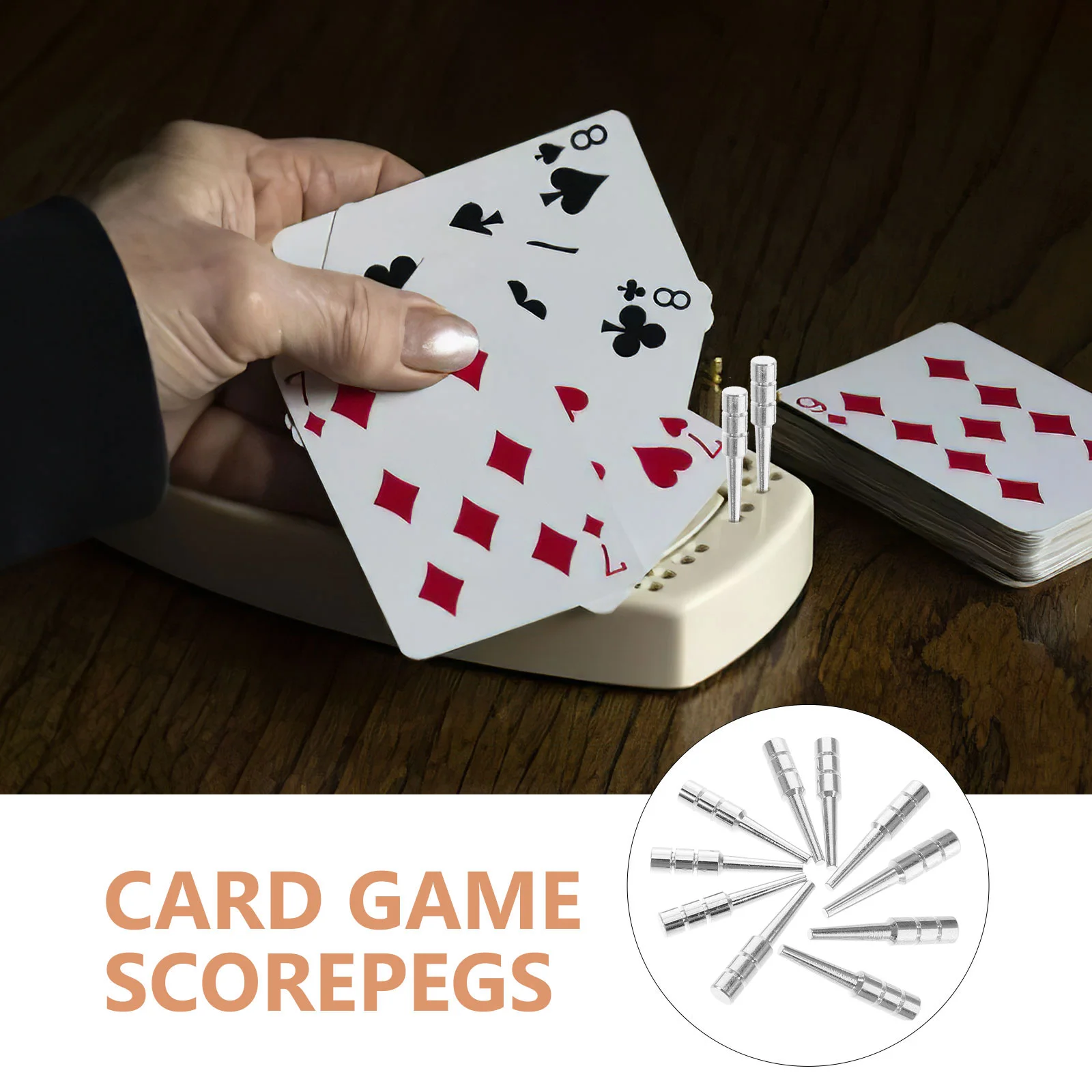 10 Pcs Toy Hardware Accessories Game Scoring Pegs Travel Metal Playing Card Score
