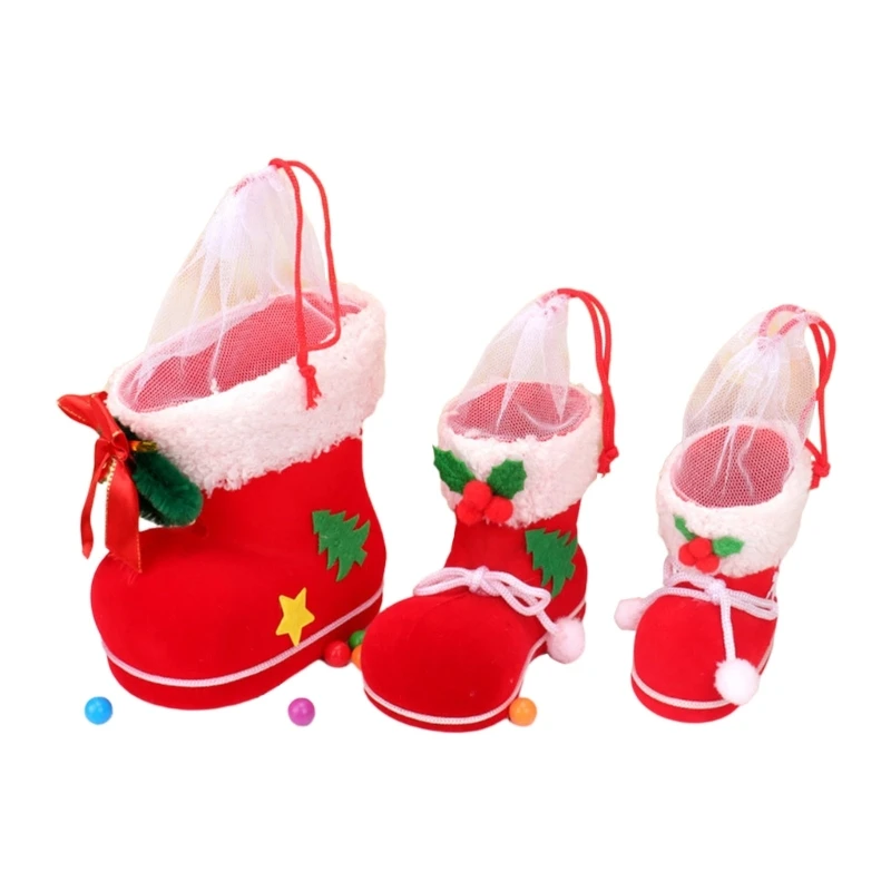 

C90D Christmas Candy Santa Gift Bag Holiday Candy Treat Box for Christmas Tree