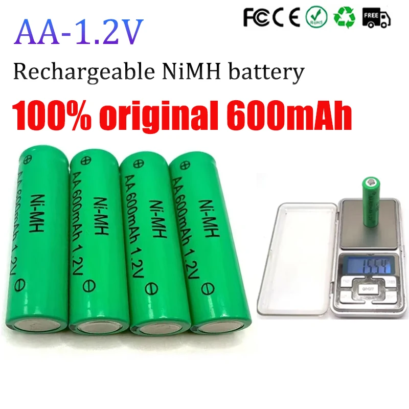 Pilas Aa Racargables Pila Recargable1.2V AA Ni-MH Battery600mAh Suitable for Flashlight Remote Control Shaver LED Backup Battery